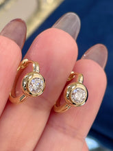 Load image into Gallery viewer, LUOWEND 18K White/Yellow Gold Fine Jewelry Real Natural Diamond Earrings for Women

