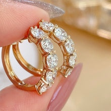 Load image into Gallery viewer, LUOWEND 18K White/Yellow Gold Fine Jewelry Real Natural Diamond Hoop Earrings for Women
