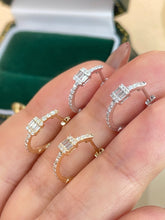 Load image into Gallery viewer, LUOWEND 18K White/Yellow Gold Fine Jewelry Real Natural Diamond Earrings for Women
