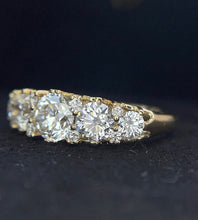 Load image into Gallery viewer, LUOWEND 18K White/Yellow Gold Fine Jewelry Real Natural Diamond Ring for Women
