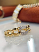 Load image into Gallery viewer, LUOWEND 18K White+Yellow Gold Fine Jewelry Real Natural Diamond Ring for Women

