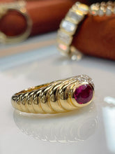 Load image into Gallery viewer, LUOWEND 18K Yellow Gold Fine Jewelry Real Natural Ruby Ring for Women
