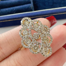 Load image into Gallery viewer, LUOWEND 18K Yellow Gold Natural Diamond Ring for Women
