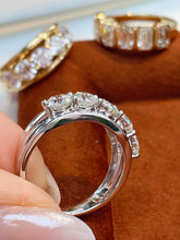 Load image into Gallery viewer, LUOWEND 18K White/Yellow Gold Fine Jewelry Real Natural Diamond Ring for Women
