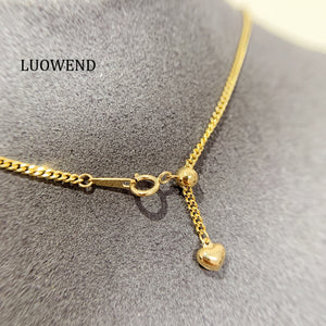 LUOWEND 18K Yellow Gold Necklace for Women