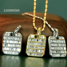 Load image into Gallery viewer, LUOWEND 18K White/Yellow Gold Fine Jewelry Real Natural Diamond Pendant for Women
