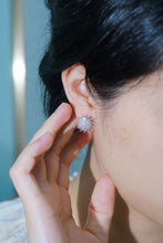 Load image into Gallery viewer, LUOWEND 18K White Gold Natural Diamond Earrings for Women
