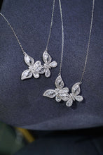Load image into Gallery viewer, LUOWEND 18K White Gold Real Natural Diamond Pendant Necklace for Women
