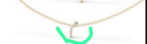 LUOWEND 18K Yellow Gold Diamond Necklace for Women