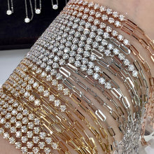 Load image into Gallery viewer, LUOWEND 18K White/Yellow/Rose Gold Fine Jewelry Real Natural Diamond Bracelet for Women
