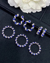 Load image into Gallery viewer, LUOWEND 18K White Gold Real Natural Sapphire Gemstone Ring for Women
