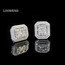 Load image into Gallery viewer, LUOWEND 18K White Gold Real Natural Diamond Ring&amp;Earrings&amp;Necklace for Women
