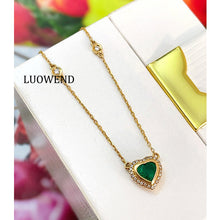 Load image into Gallery viewer, LUOWEND 18K Yellow Gold Natural Gemstone Necklace for Women
