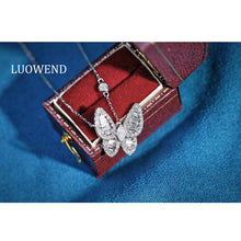Load image into Gallery viewer, LUOWEND 18K White Gold Fine Jewelry Real Natural Diamond Necklace for Women
