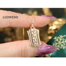 Load image into Gallery viewer, LUOWEND 18K Yellow Gold Real Natural Diamond Pendant Necklace for Women
