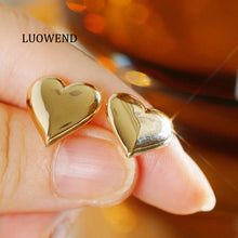 Load image into Gallery viewer, LUOWEND 18K Yellow Gold Earrings for Women
