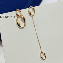 Load image into Gallery viewer, LUOWEND 18K Yellow Gold Drop Earrings for Women
