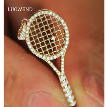 Load image into Gallery viewer, LUOWEND 18K Yellow Gold Fine Jewelry Real Natural Diamond Pendant for Women
