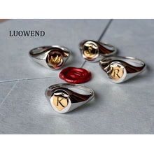 Load image into Gallery viewer, LUOWEND 18K White+Yellow Gold Ring for Women
