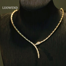 Load image into Gallery viewer, LUOWEND 18K Yellow Gold Fine Jewelry Real Natural Diamond Necklace for Women
