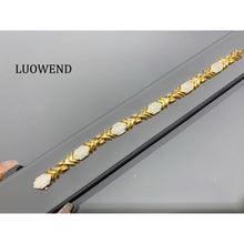 Load image into Gallery viewer, LUOWEND 18K Yellow Gold Natural Diamond Bracelet for Women
