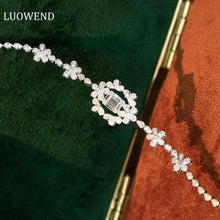 Load image into Gallery viewer, LUOWEND 18K White Gold Natural Diamond Bracelet for Women
