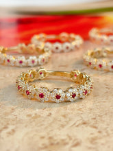 Load image into Gallery viewer, LUOWEND 18K Yellow Gold Fine Jewelry Natural Ruby Ring for Women
