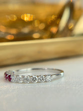 Load image into Gallery viewer, LUOWEND 18K White Gold Fine Jewelry Natural Ruby Ring for Women
