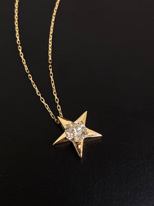 LUOWEND 18K Yellow Gold Natural Diamond Necklace for Women