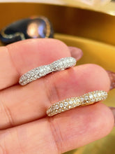 Load image into Gallery viewer, LUOWEND 18K White/Yellow Gold Fine Jewelry Real Natural Diamond Ring for Women

