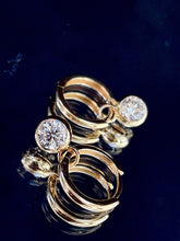 Load image into Gallery viewer, LUOWEND 18K White/Yellow Gold Fine Jewelry Real Natural Diamond Earrings for Women
