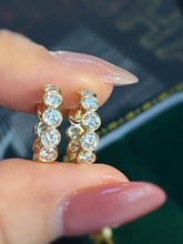 Load image into Gallery viewer, LUOWEND 18K Yellow Gold Fine Jewelry Real Natural Diamond Earrings for Women
