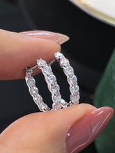 Load image into Gallery viewer, LUOWEND 18K White/Yellow Gold Fine Jewelry Real Natural Diamond Earrings for Women
