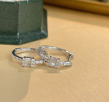 Load image into Gallery viewer, LUOWEND 18K White/Yellow Gold Fine Jewelry Real Natural Diamond Earrings for Women
