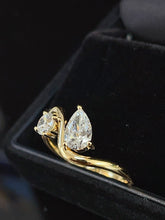 Load image into Gallery viewer, LUOWEND 18K Yellow Gold Fine Jewelry Real Natural Diamond Ring for Women
