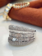 Load image into Gallery viewer, LUOWEND 18K White Gold Fine Jewelry Real Natural Diamond Ring for Women
