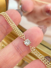 Load image into Gallery viewer, LUOWEND 18K Yellow Gold Fine Jewelry Real Natural Diamond Bracelet for Women
