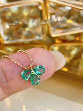 Load image into Gallery viewer, LUOWEND 18K Yellow Gold Fine Jewelry Real Natural Emerald Bracelet for Women
