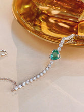 Load image into Gallery viewer, LUOWEND 18K White Gold Fine Jewelry Natural Emerald Bracelet for Women
