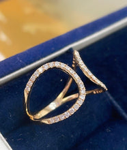 Load image into Gallery viewer, LUOWEND 18K Yellow Gold Fine Jewelry Real Natural Diamond Ring for Women

