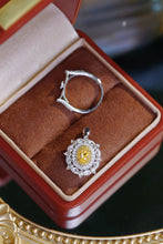 Load image into Gallery viewer, LUOWEND 18K White Gold Natural Yellow Diamond Ring for Women
