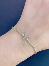 Load image into Gallery viewer, LUOWEND 18K White/Yellow/Rose Gold Real Natural Diamond Bracelet for Women
