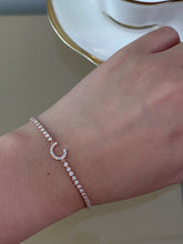 Load image into Gallery viewer, LUOWEND 18K White/Yellow/Rose Gold Real Natural Diamond Bracelet for Women

