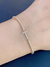 Load image into Gallery viewer, LUOWEND 18K White/Yellow/Rose Gold Real Natural Diamond Bracelet for Women
