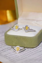 Load image into Gallery viewer, LUOWEND 18K White Gold Natural Yellow Diamond Ring for Women
