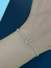Load image into Gallery viewer, LUOWEND 18K White/Yellow/Rose Gold Real Natural Diamond Bracelet for Women
