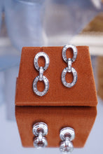Load image into Gallery viewer, LUOWEND 18K White Gold Natural Diamond Earrings for Women
