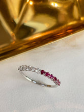Load image into Gallery viewer, LUOWEND 18K White Gold Fine Jewelry Natural Ruby Ring for Women
