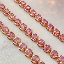 Load image into Gallery viewer, LUOWEND 18K Yellow Gold Fine Jewelry Natural Pink Sapphire Bracelet for Women
