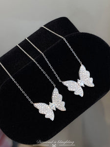 LUOWEND 18K White Gold Natural Diamond Necklace for Women